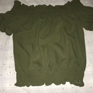 Olive Off The Shoulder Blouse